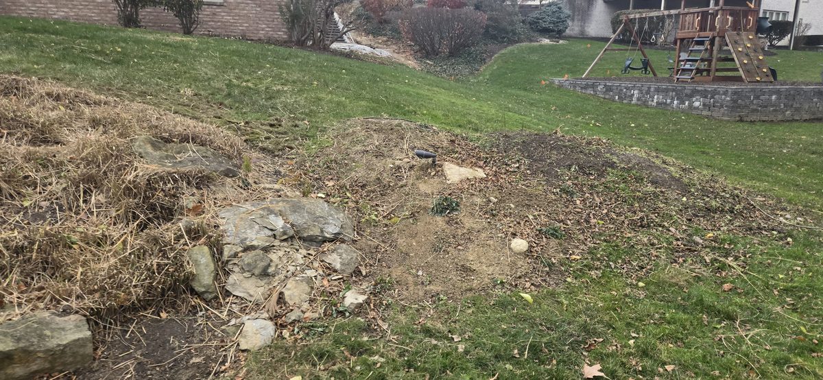 Boulder retaining wall project