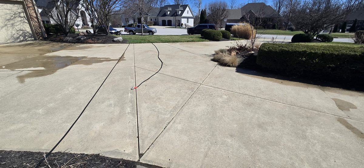 Garage and driveway power washing