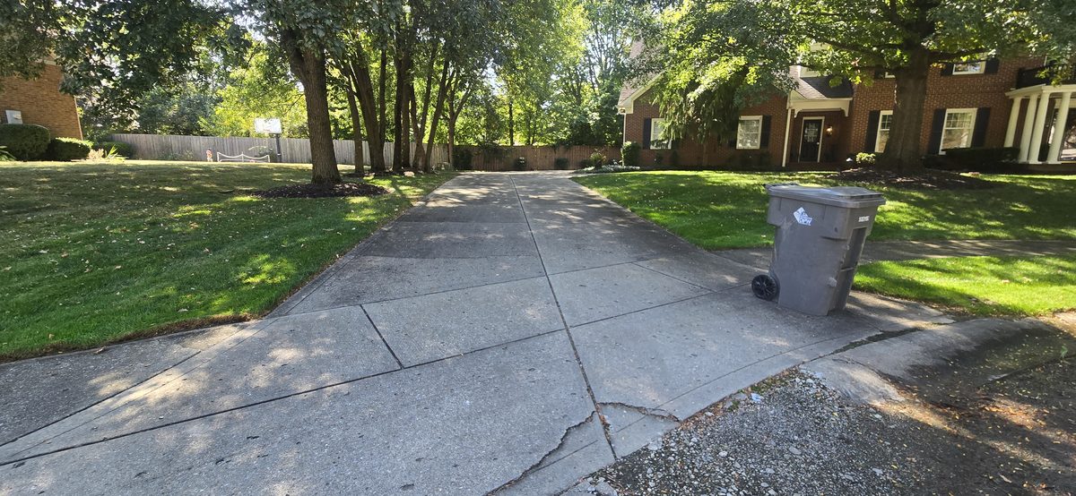 Neighborhood sidewalk after cleaning