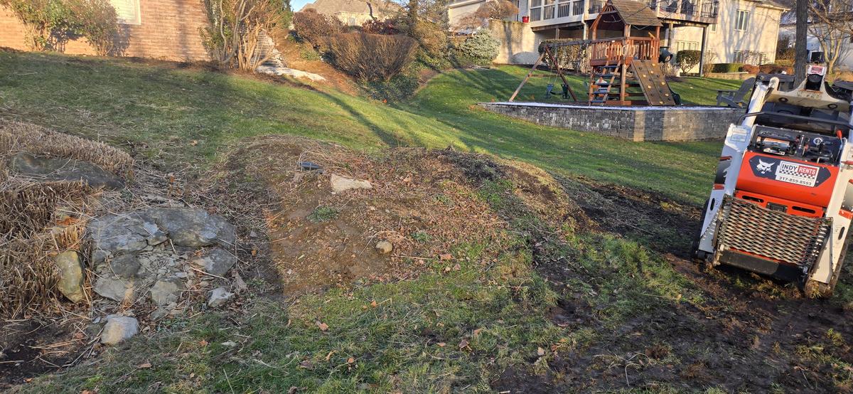 Hardscaping excavation in progress